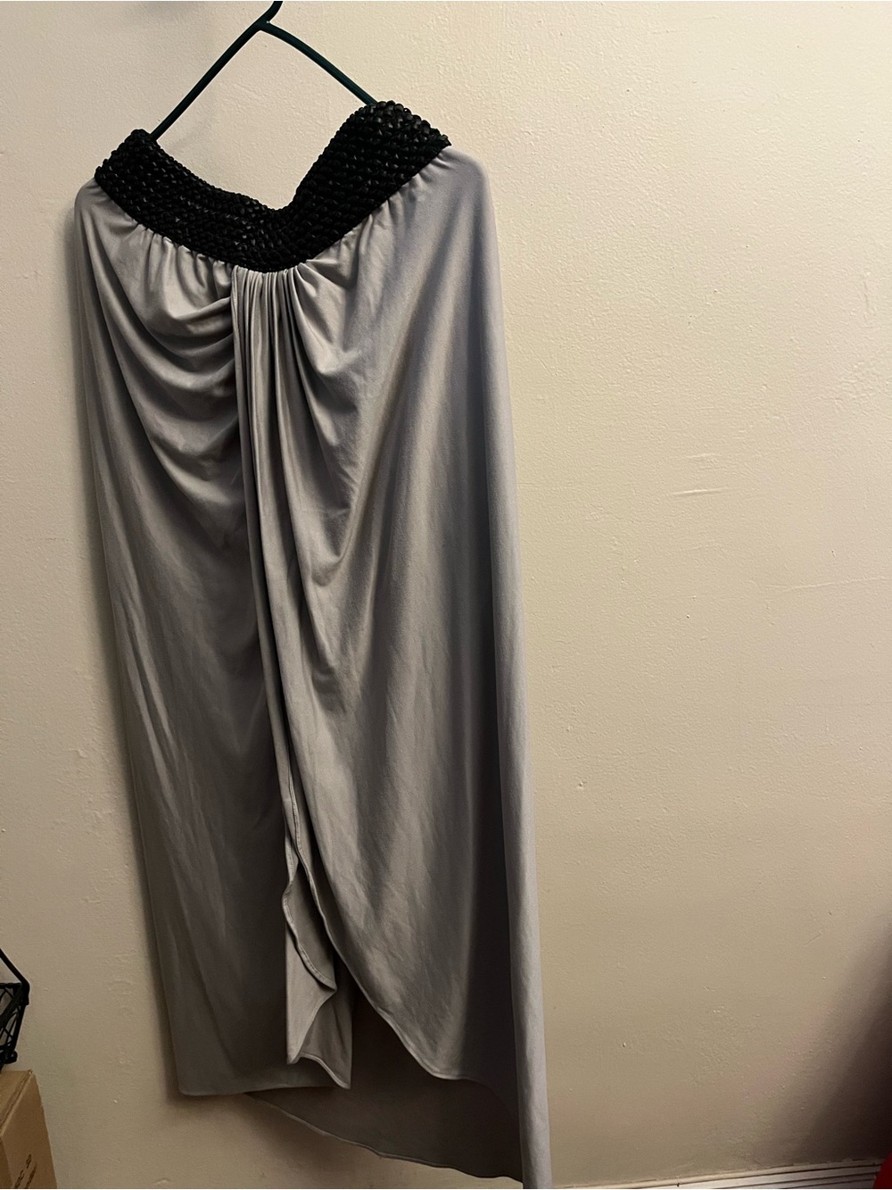 VENUS Black Smocked Waist Maxi Skirt with Gray Body